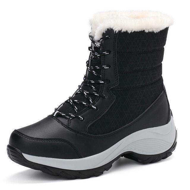 Outdoor Warm, Waterproof, Ski Boots, High-Tube, Thick-Soled Cotton Shoes, Plus Velvet Thickening - MRSLM