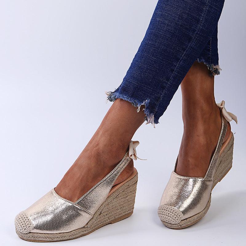 Women's snake print closed-toe sandals - MRSLM
