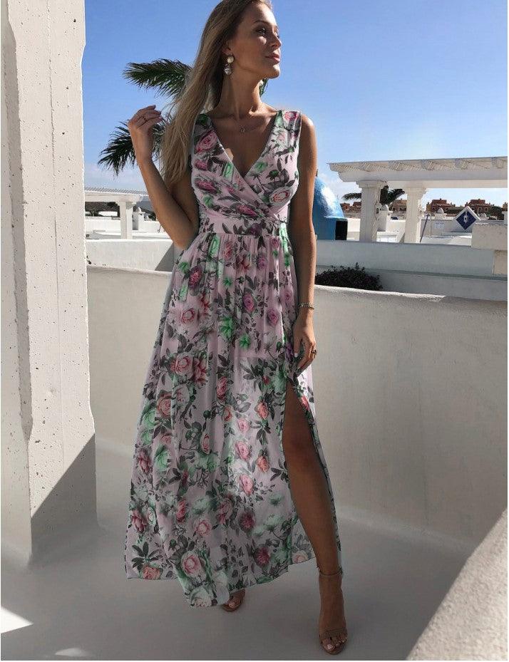 Women's printed chiffon dress, view 2 - MRSLM