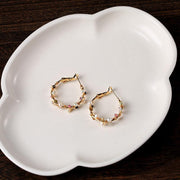 pearl winding small circle earrings, view 2 - MRSLM