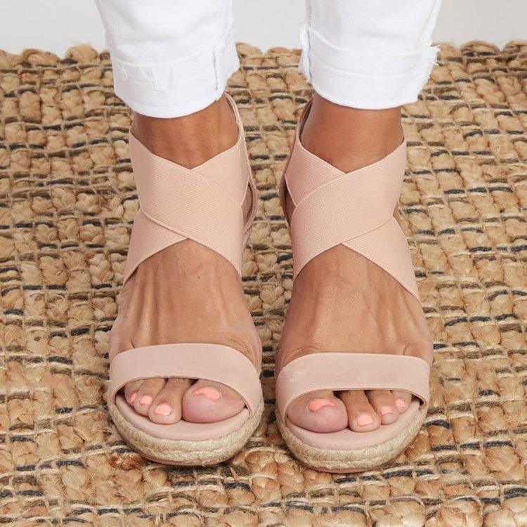 women's wedge heel hemp rope sandals, view 3 - MRSLM