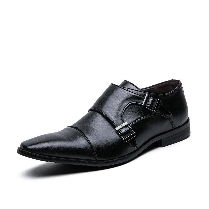 Men's business monk leather shoes, view 2 - MRSLM
