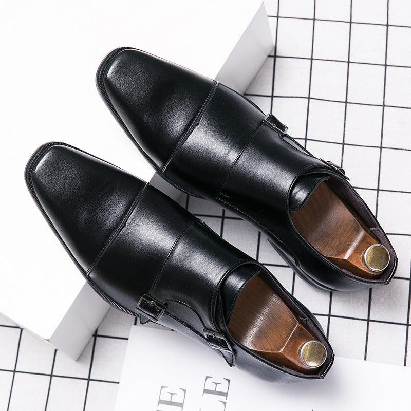 Men's business monk leather shoes, view 5 - MRSLM