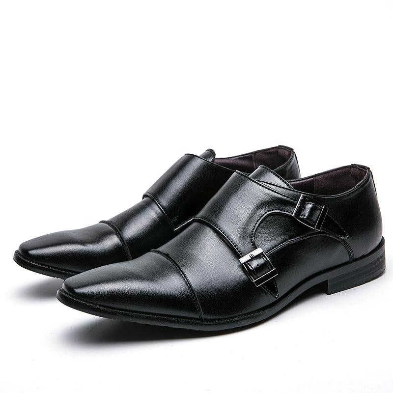 Men's business monk leather shoes, view 6 - MRSLM