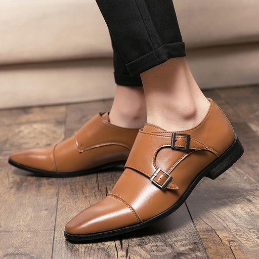 Men's business monk leather shoes - MRSLM