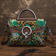 Retro cowhide embossed shoulder bag, view 7 - MRSLM