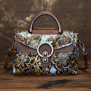 Retro cowhide embossed shoulder bag, view 9 - MRSLM