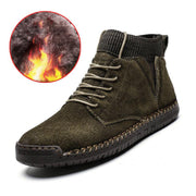 Winter Plus Cotton Plus Size Men'S High-Top Shoes Lace Up Wild Men'S Socks Warm Snow Boots - MRSLM