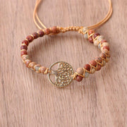 Natural stone bead woven friendship bracelet, view 11 - MRSLM
