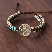 Natural stone bead woven friendship bracelet, view 9 - MRSLM