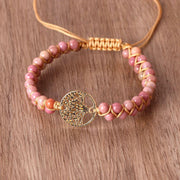 Natural stone bead woven friendship bracelet, view 10 - MRSLM