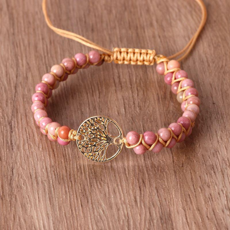 Natural stone bead woven friendship bracelet, view 10 - MRSLM