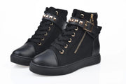 Women's riveted canvas platform shoes, view 2 - MRSLM