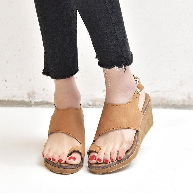 plus size wedge sandals, view 3 - MRSLM