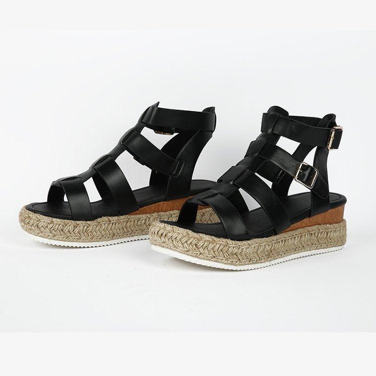 women's wedge ankle strap sandals - MRSLM