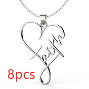 heart pendant necklace in stainless steel, view 8 - MRSLM