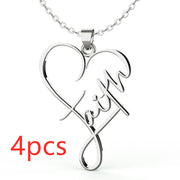 heart pendant necklace in stainless steel, view 2 - MRSLM