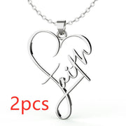 heart pendant necklace in stainless steel, view 3 - MRSLM