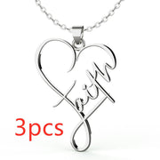 heart pendant necklace in stainless steel, view 4 - MRSLM