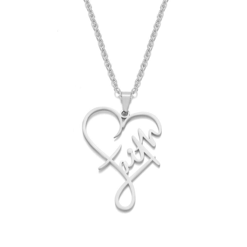 heart pendant necklace in stainless steel - MRSLM