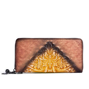 Long retro leather clutch bag for women, view 3 - MRSLM
