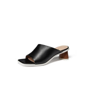 Women's sheepskin square toe slippers, view 3 - MRSLM