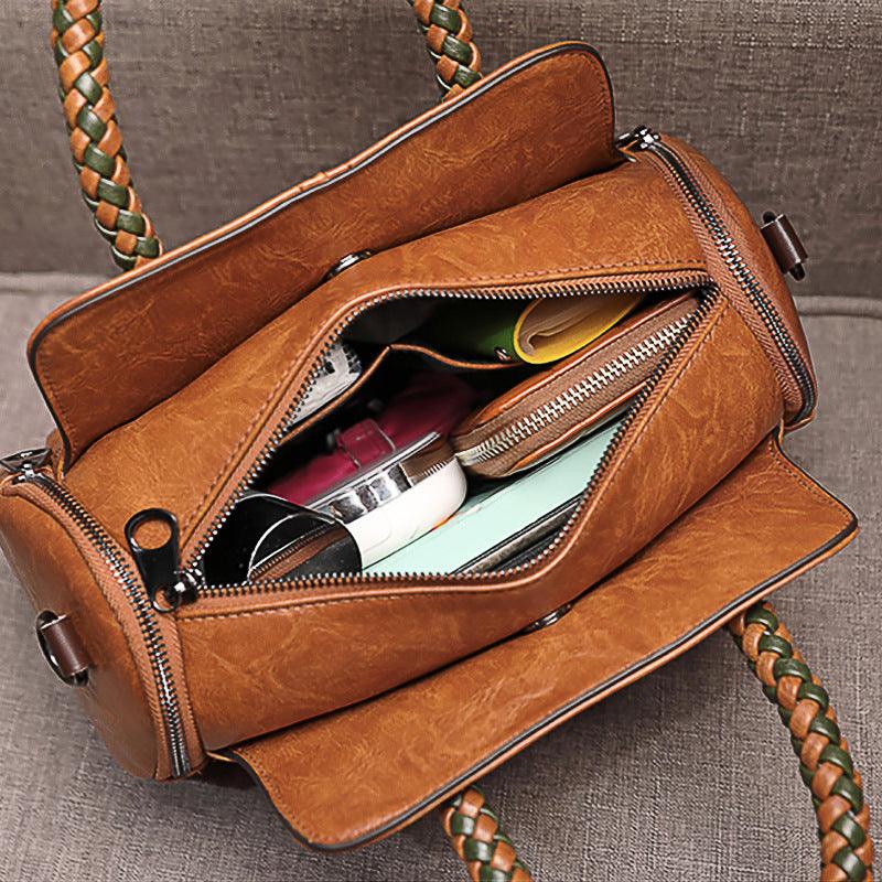 casual woven shoulder handbag, view 6 - MRSLM