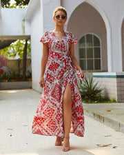 Printed high-waist velvet dress, view 6 - MRSLM
