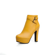 short boots with waterproof platform and metal belt buckle, view 4 - MRSLM