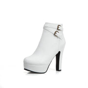 short boots with waterproof platform and metal belt buckle - MRSLM