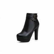 short boots with waterproof platform and metal belt buckle, view 6 - MRSLM