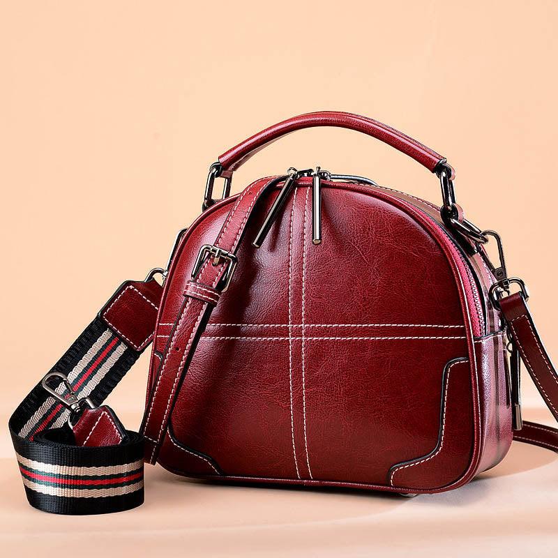 simple portable leather handbag, view 10 - MRSLM
