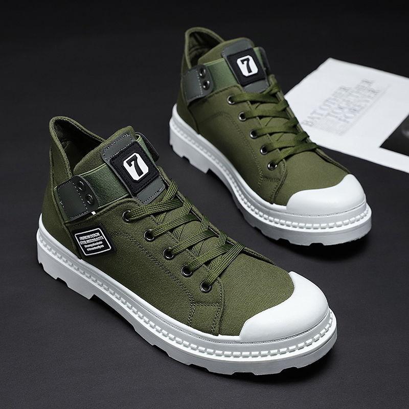 New Breathable Men's High-Top Canvas Shoes