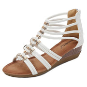 women's Roman style wedge sandals, view 3 - MRSLM
