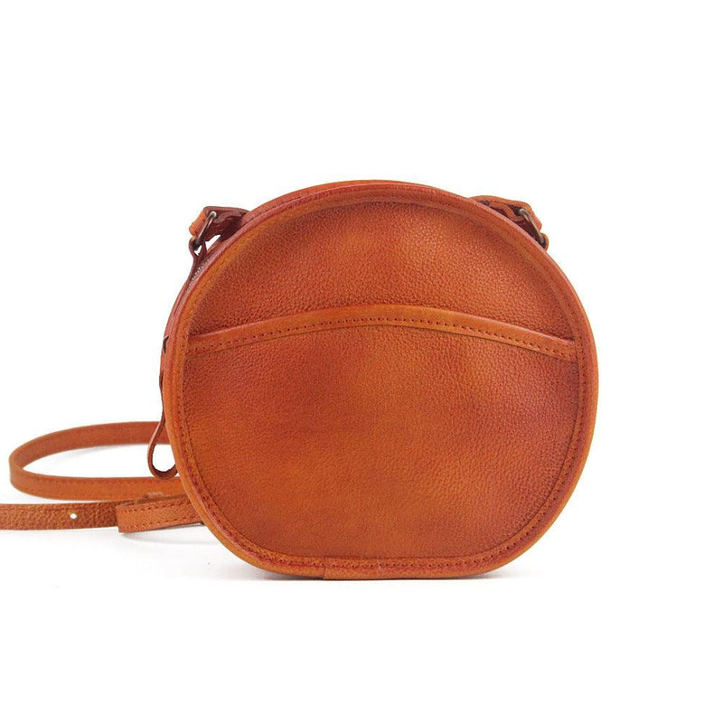 retro round leather crossbody bag, view 8 - MRSLM