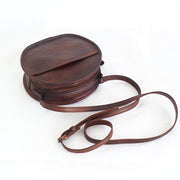 retro round leather crossbody bag, view 4 - MRSLM