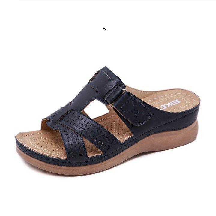 Vintage wedge comfortable slippers, view 4 - MRSLM