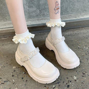 Women's thick heel platform buckle shoes, view 3 - MRSLM