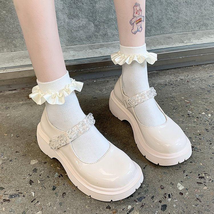 Women's thick heel platform buckle shoes, view 3 - MRSLM