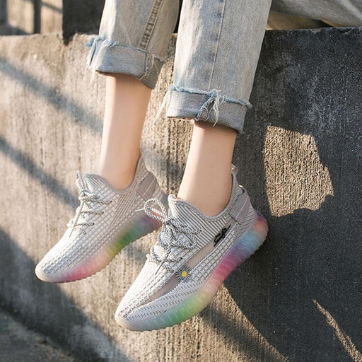 Colorful woven breathable floral wedge shoes - MRSLM