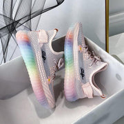 Colorful woven breathable floral wedge shoes, view 3 - MRSLM