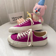 Women's Casual Low-top Solid Color Canvas Shoes - MRSLM