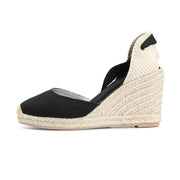 Hemp rope wedge platform sandals, view 2 - MRSLM