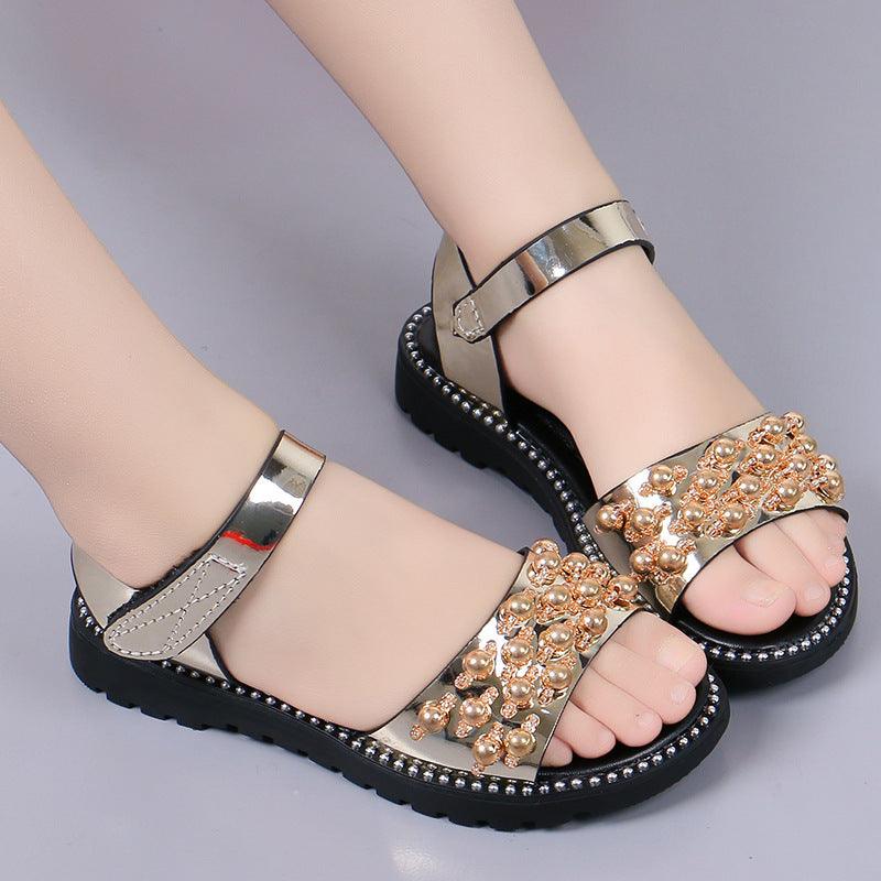 Big kids' soft-soled flat beach sandals, view 3 - MRSLM