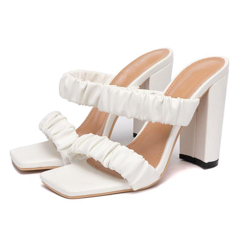 thick-heeled fish mouth sandals, view 4 - MRSLM