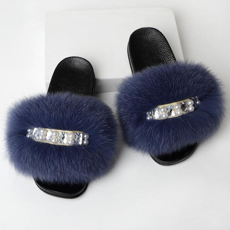 Simple fur slippers, view 10 - MRSLM