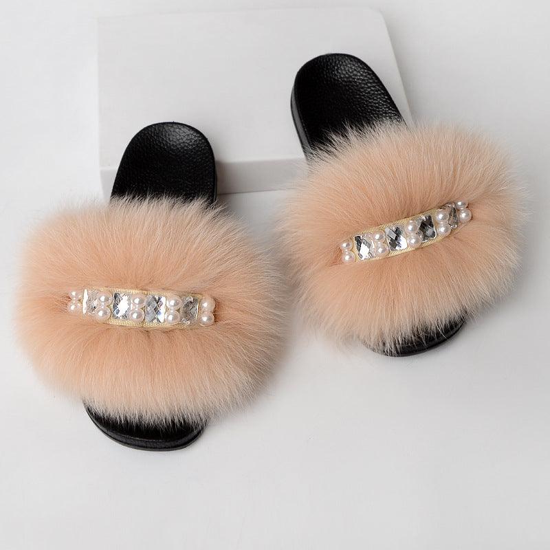 Simple fur slippers, view 5 - MRSLM