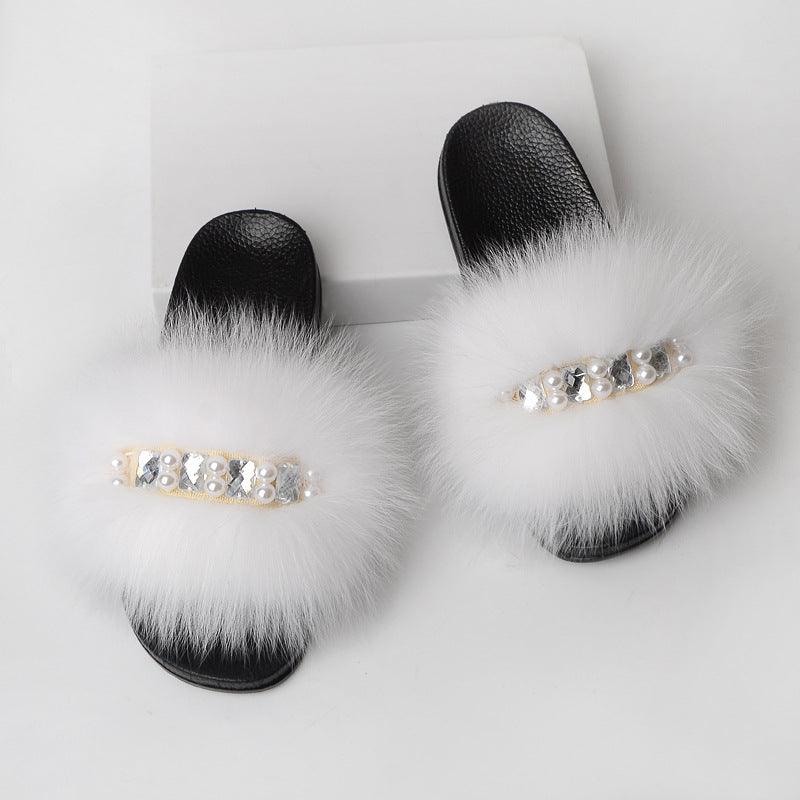 Simple fur slippers, view 9 - MRSLM