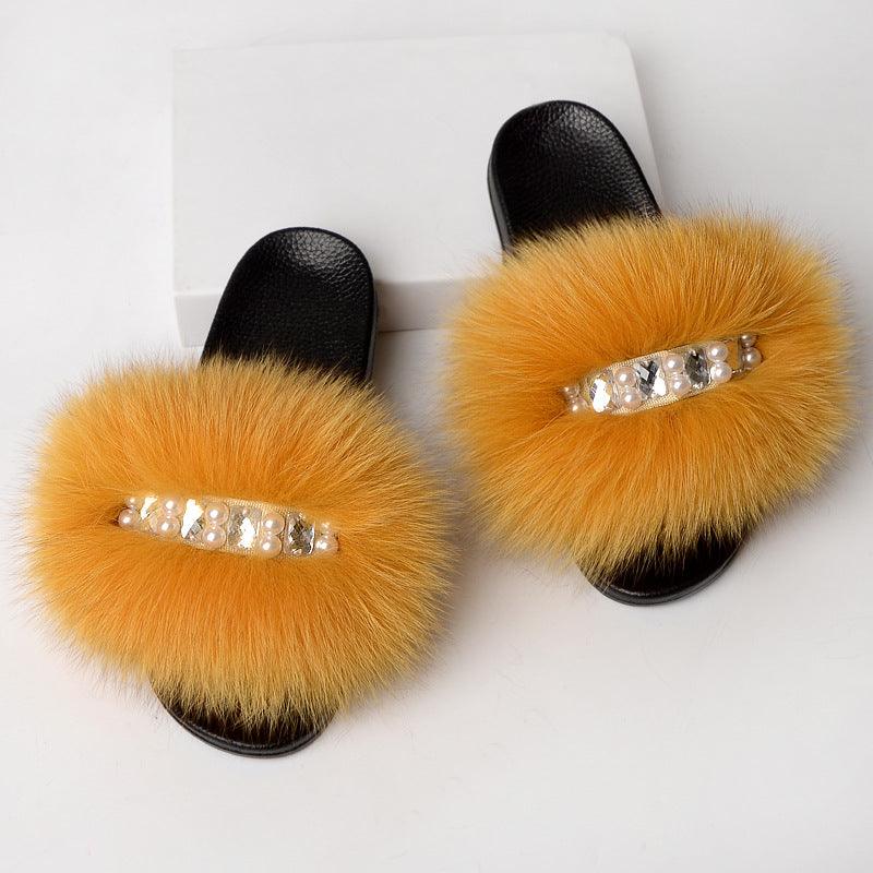 Simple fur slippers, view 2 - MRSLM