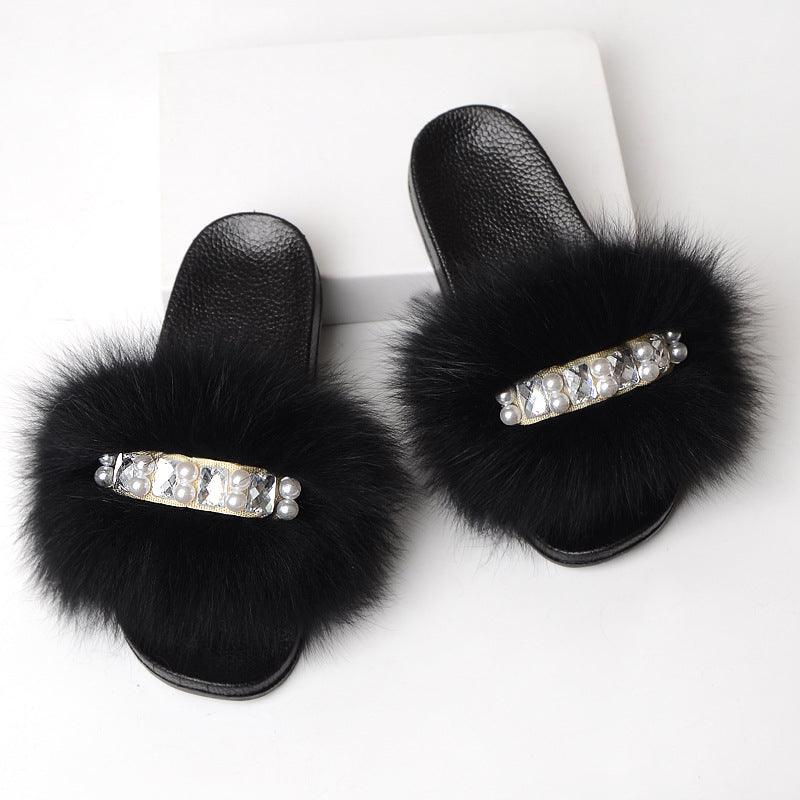 Simple fur slippers, view 15 - MRSLM